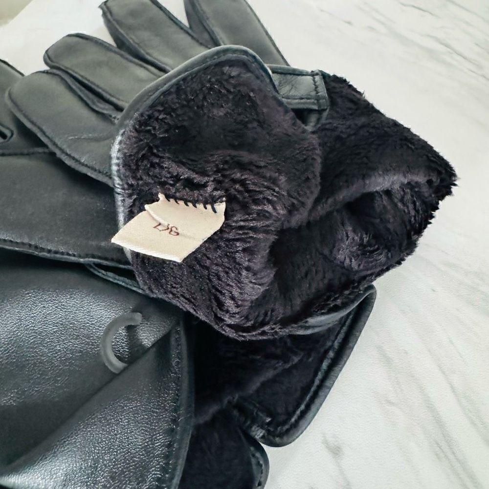 UGG Metisse Tabbed Vent Tech Soft Stretch Leather Gloves, Black, Large, NWT - Picture 12 of 14